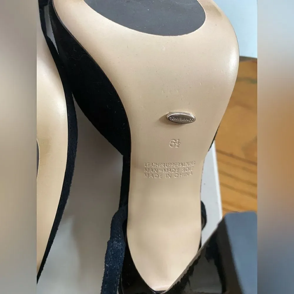 Tony Bianco Tiamo shoes black suede high heels sling back Revolve 6.5 - Picture 11 of 14